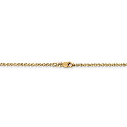 14k yellow gold 2mm cable bracelet anklet choker necklace pendant chain lobster clasp
