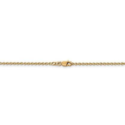 14k yellow gold 2mm cable bracelet anklet choker necklace pendant chain lobster clasp