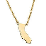 Load image into Gallery viewer, 14K Gold or Sterling Silver California CA State Necklace Personalized Monogram

