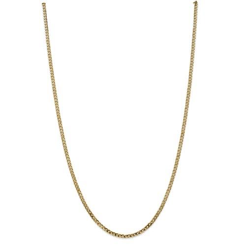 14k yellow gold 2.9mm beveled curb link bracelet anklet choker necklace pendant chain