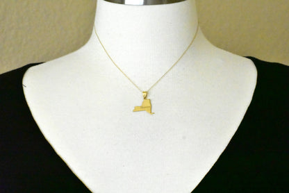 14k gold or sterling silver new york  ny state map pendant charm personalized monogram