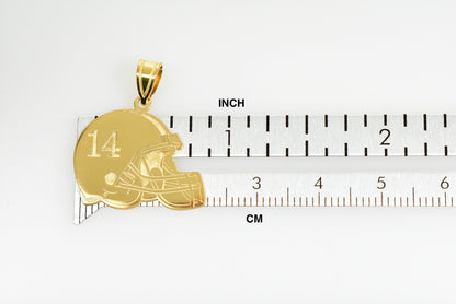 14k 10k gold sterling silver football helmet personalized pendant
