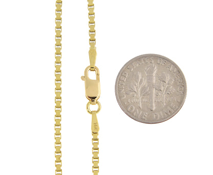 10k yellow gold 2mm box bracelet anklet choker necklace pendant chain