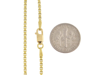 10k Yellow Gold 2mm Box Bracelet Anklet Choker Necklace Pendant Chain