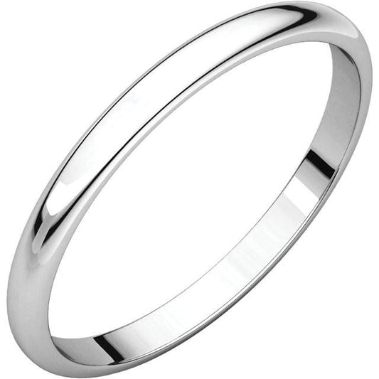 14k white gold 2mm wedding anniversary promise ring band half round light