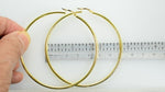 Load and play video in Gallery viewer, Yellow Gold Plated Sterling Silver 2.76 inch Round Hoop Earrings 70mm x 2.5mm
