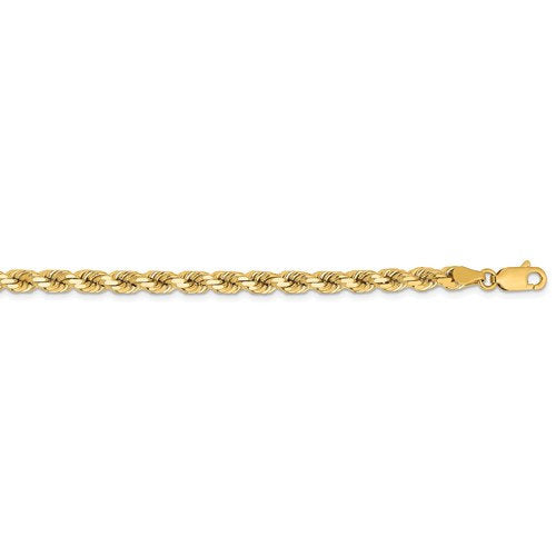 14k solid yellow gold 4.25mm diamond cut rope bracelet anklet necklace pendant chain