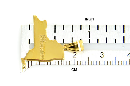 14k gold or sterling silver new york  ny state map pendant charm personalized monogram