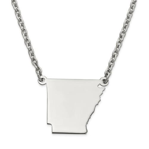 14k gold or sterling silver arkansas ar state necklace personalized monogram