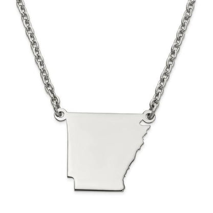 14k gold or sterling silver arkansas ar state necklace personalized monogram
