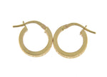 Load image into Gallery viewer, 14k Yellow Gold Greek Key Square Tube Round Hoop Earrings
