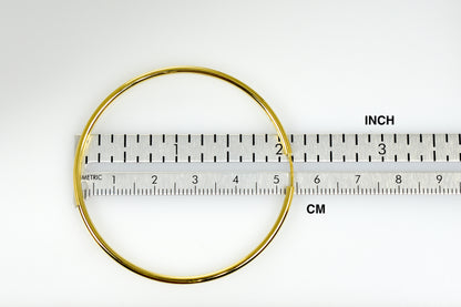 14k yellow gold round endless hoop earrings 55mm x 2mm