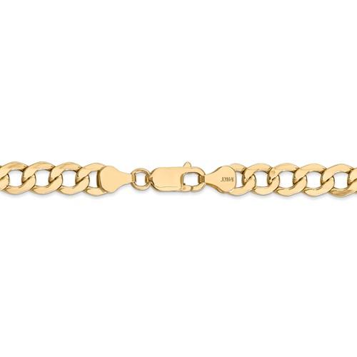 14k yellow gold 7mm curb link bracelet anklet choker necklace pendant chain