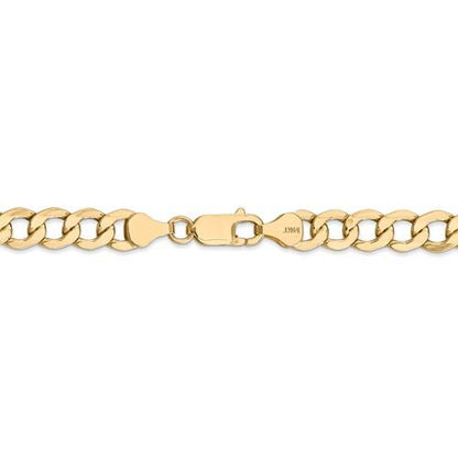 14k yellow gold 7mm curb link bracelet anklet choker necklace pendant chain