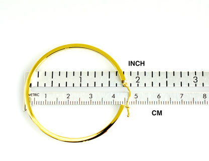 14k yellow gold square tube round hoop earrings 45mm x 2mm