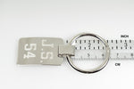 Indlæs billede til gallerivisning Engravable Sterling Silver Concave Rectangle Key Holder Ring Keychain Personalized Engraved Monogram
