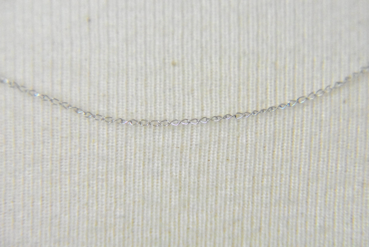 14k white gold 0.42mm thin curb bracelet anklet necklace choker pendant chain