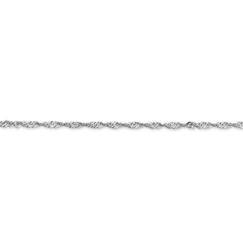 14k white gold 1.7mm singapore twisted bracelet anklet choker necklace pendant chain
