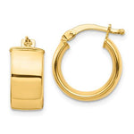 Load image into Gallery viewer, 14k Yellow Gold Round Square Tube Hoop Earrings 14mm x 7mm
