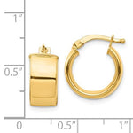 画像をギャラリービューアに読み込む, 14k Yellow Gold Round Square Tube Hoop Earrings 14mm x 7mm
