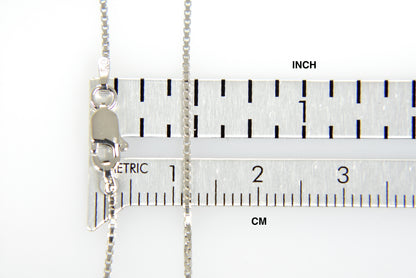 10k white gold 0.9mm box bracelet anklet choker necklace pendant chain lobster clasp