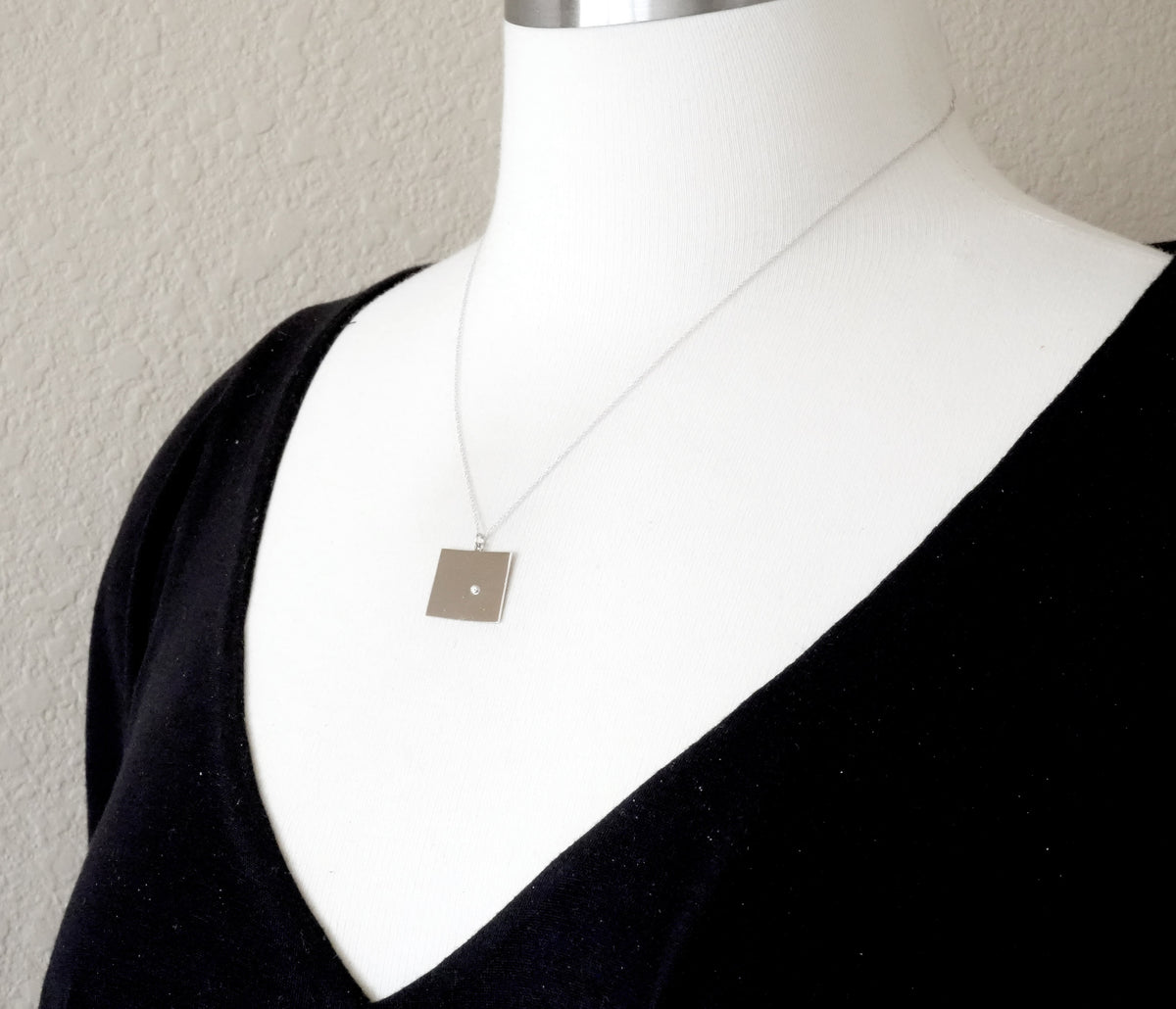 14k 10k yellow rose white gold diamond silver colorado co state map personalized city necklace