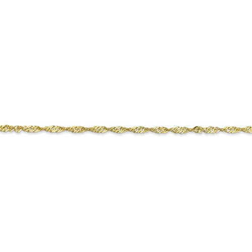 10k Yellow Gold 1.7mm Singapore Twisted Bracelet Anklet Choker Necklace Pendant Chain