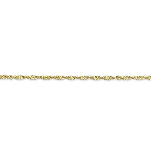 10k yellow gold 1.7mm singapore twisted bracelet anklet choker necklace pendant chain