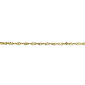 10k Yellow Gold 1.7mm Singapore Twisted Bracelet Anklet Choker Necklace Pendant Chain