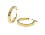 Carica l&#39;immagine nel visualizzatore di Gallery, 14K Yellow Gold Square Tube Round Hoop Earrings 19mm x 3mm
