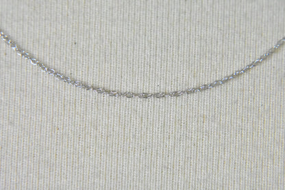14k white gold 0.6mm cable rope necklace choker pendant chain
