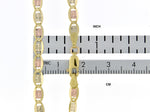 Load image into Gallery viewer, 14K Yellow White Rose Gold Tri Color 3.8mm Pav√© Valentino Bracelet Anklet Choker Necklace Chain
