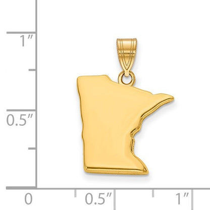 14k gold or sterling silver minnesota mn state map pendant charm personalized monogram