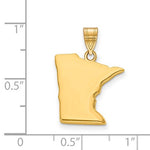 Kép betöltése a galériamegjelenítőbe: 14K Gold or Sterling Silver Minnesota MN State Map Pendant Charm Personalized Monogram
