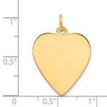Load image into Gallery viewer, 14k Yellow Gold 18mm Heart Disc Pendant Charm Personalized Monogram Engraved
