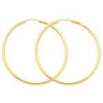 Lade das Bild in den Galerie-Viewer, 14k Yellow Gold Round Endless Hoop Earrings 55mm x 2mm
