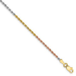画像をギャラリービューアに読み込む, 14K Yellow White Rose Gold Tri Color 1.75mm Diamond Cut Rope Bracelet Anklet Choker Necklace Chain
