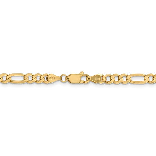 14K Yellow Gold 4.75mm Flat Figaro Bracelet Anklet Choker Necklace Pendant Chain