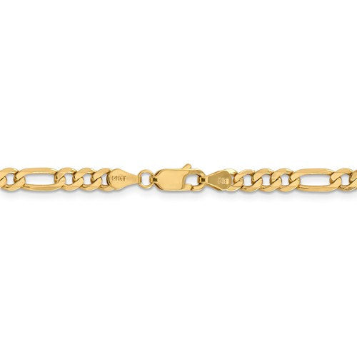 14k yellow gold 4.75mm flat figaro bracelet anklet choker necklace pendant chain