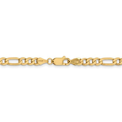 14k yellow gold 4.75mm flat figaro bracelet anklet choker necklace pendant chain