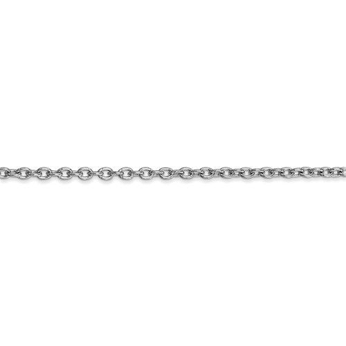 14K White Gold 2.4mm Cable Bracelet Anklet Choker Necklace Pendant Chain