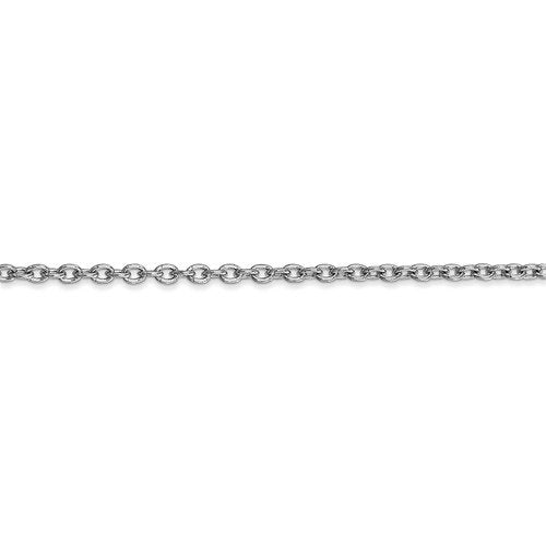 14k white gold 2.4mm cable bracelet anklet choker necklace pendant chain