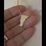 Load and play video in Gallery viewer, 14K Gold or Sterling Silver Vermont VT State Name Necklace Personalized Monogram
