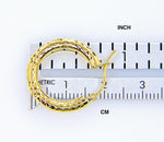 이미지를 갤러리 뷰어에 로드 , 14K Yellow Gold Diamond Cut Classic Round Hoop Earrings 19mm x 3mm
