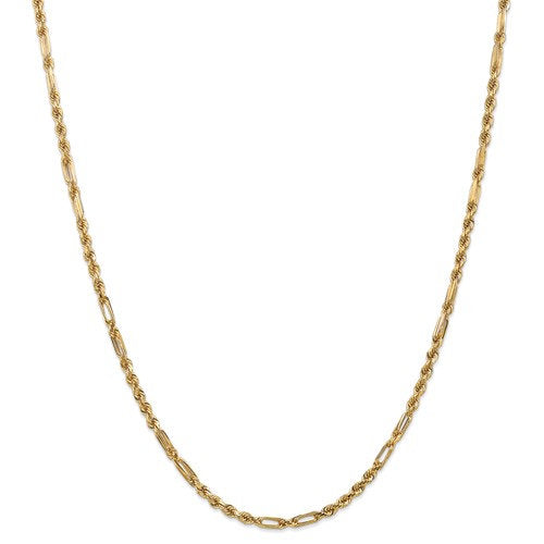 14k yellow gold 3mm diamond cut milano rope bracelet anklet necklace pendant chain