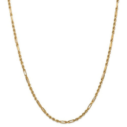 14k yellow gold 3mm diamond cut milano rope bracelet anklet necklace pendant chain