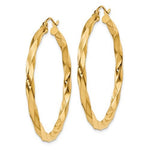 Lataa kuva Galleria-katseluun, 14K Yellow Gold Twisted Modern Classic Round Hoop Earrings 40mm x 3mm
