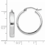 Load image into Gallery viewer, 14K White Gold Square Tube Round Hoop Earrings 21mm x 4mm
