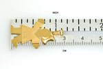 Kép betöltése a galériamegjelenítőbe: 14K Yellow Gold Girl with Bow Pendant Charm Personalized Engraved Monogram

