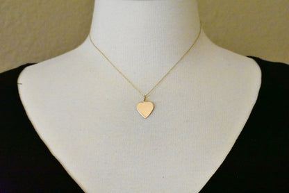 14k yellow gold 14mm heart disc pendant charm personalized monogram engraved